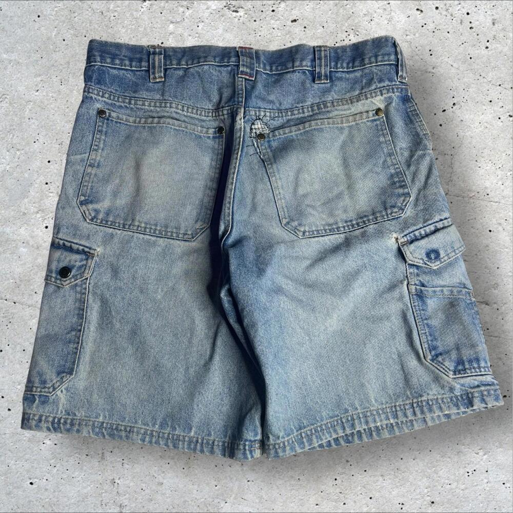 Craftsman Denim Cargo Shorts Faded Light Carpenter‎ Work Skater Size 34